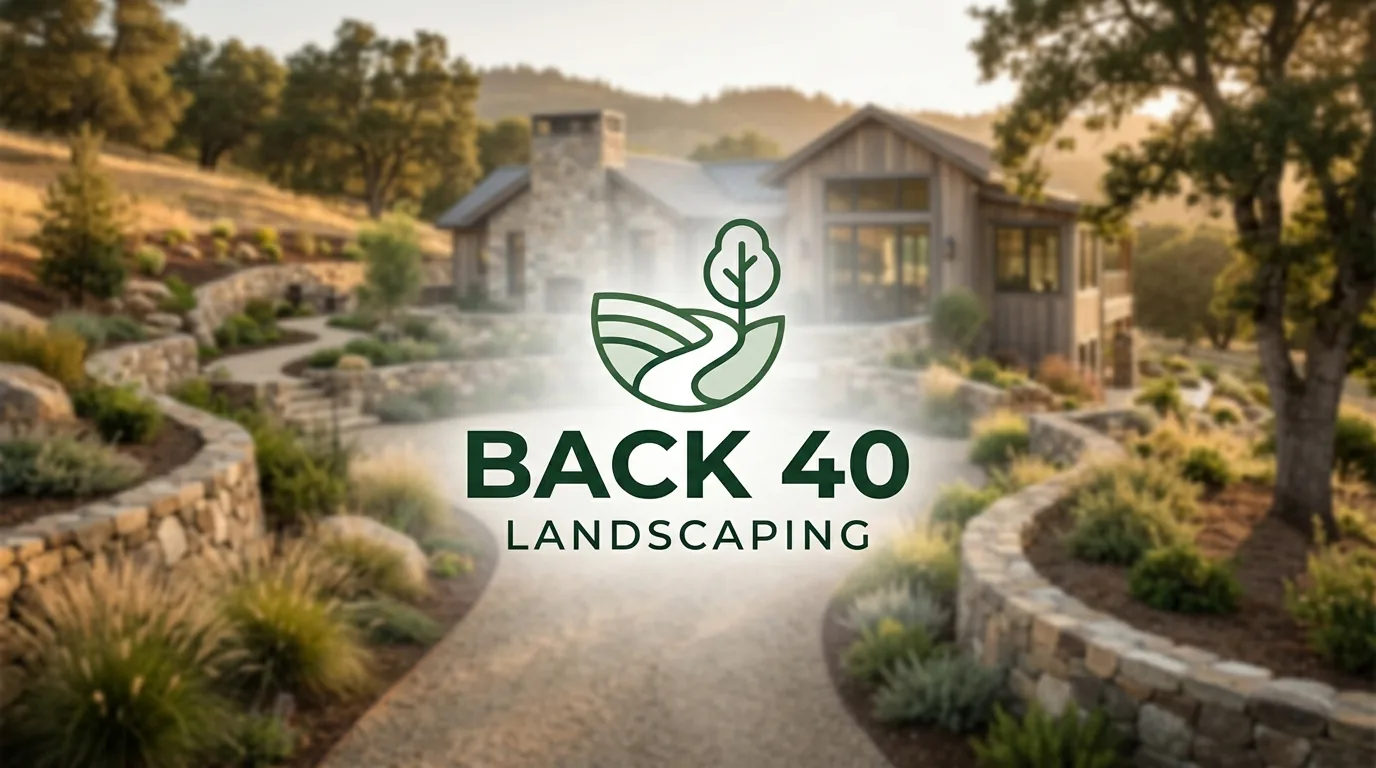 AI-generated directory artwork for Back 40 Landscaping; not an official logo or business project photo.