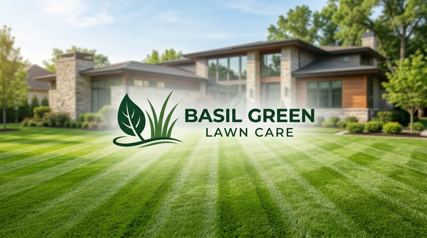 AI-generated directory artwork for Basil Green Lawn Care; not an official logo or business project photo.