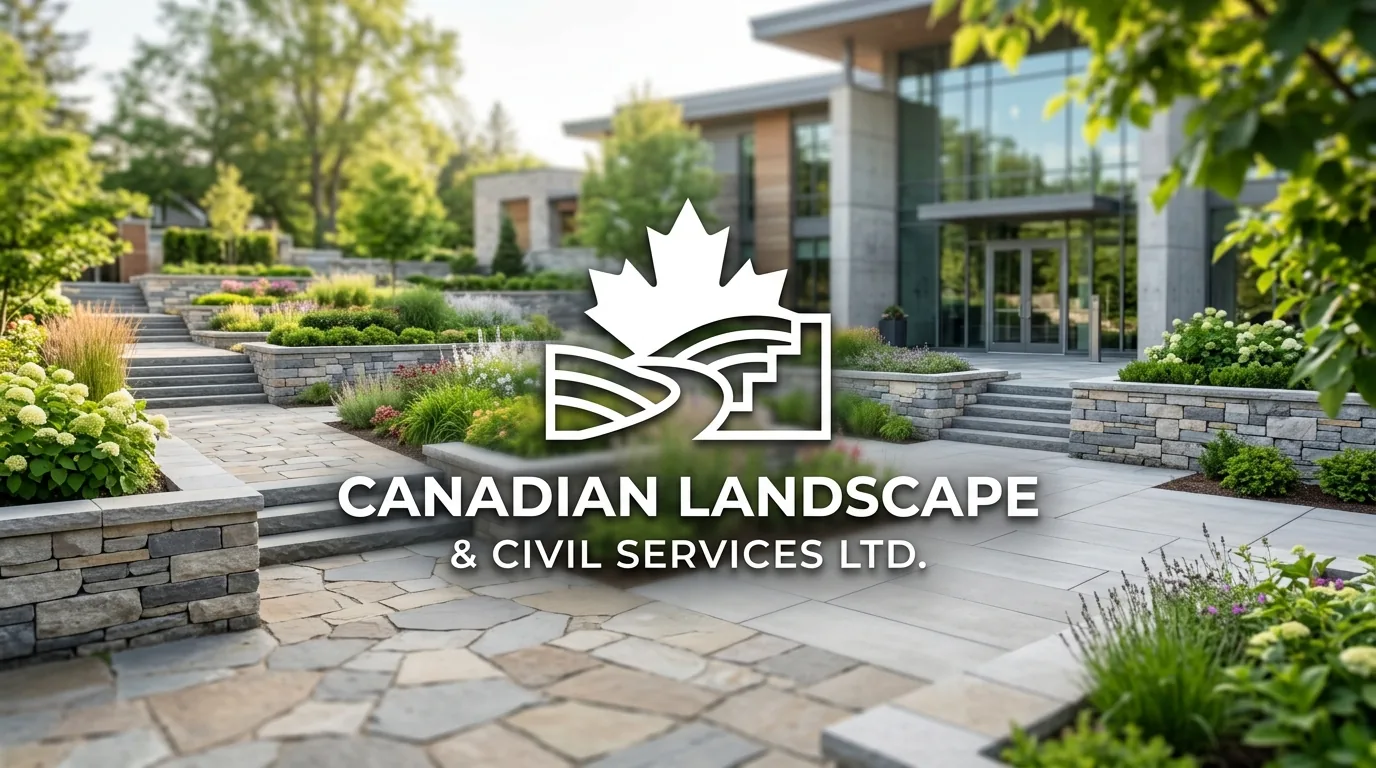 AI-generated directory artwork for Canadian Landscape and Civil Services Ltd.; not an official logo or business project photo.