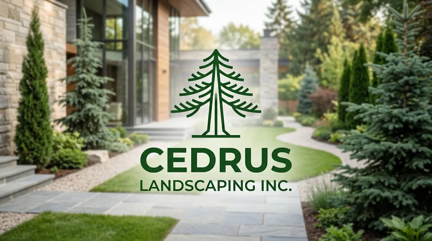 AI-generated directory artwork for Cedrus Landscaping Inc.; not an official logo or business project photo.