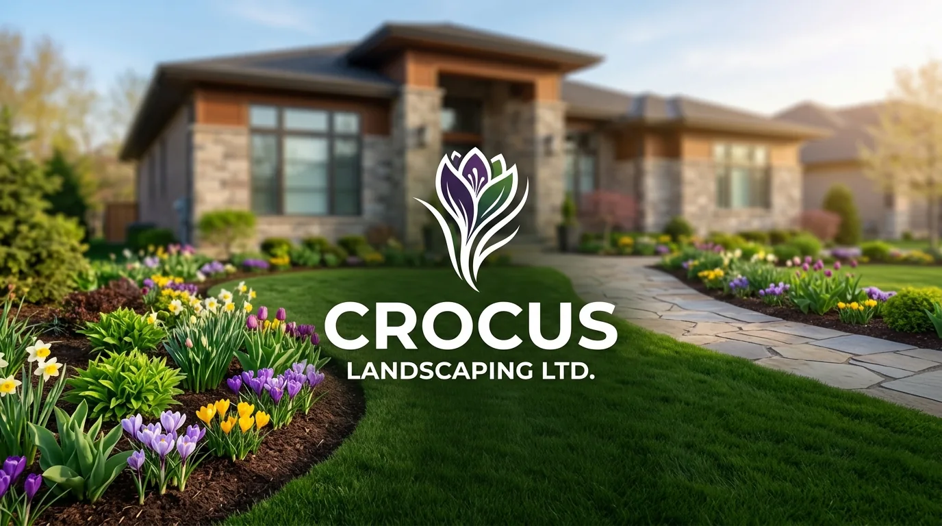 AI-generated directory artwork for Crocus Landscaping Ltd.; not an official logo or business project photo.