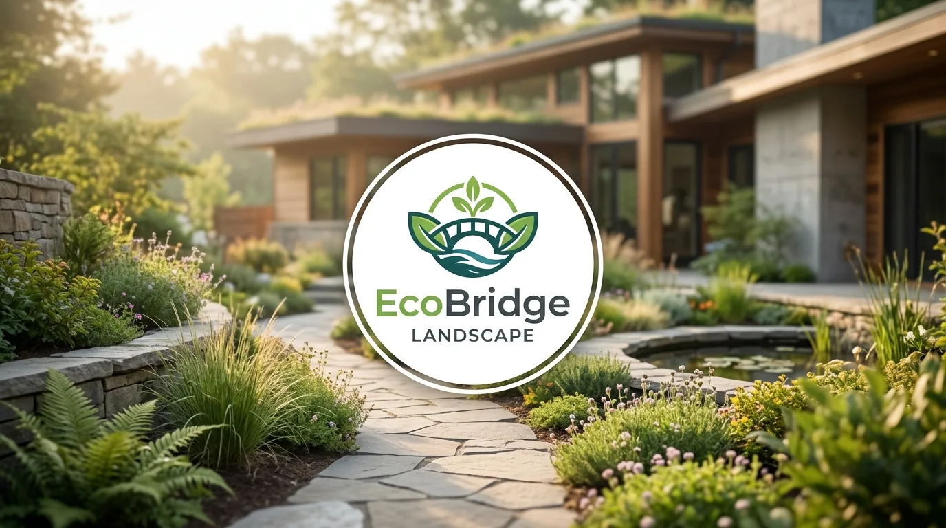 AI-generated directory artwork for EcoBridge Landscape; not an official logo or business project photo.