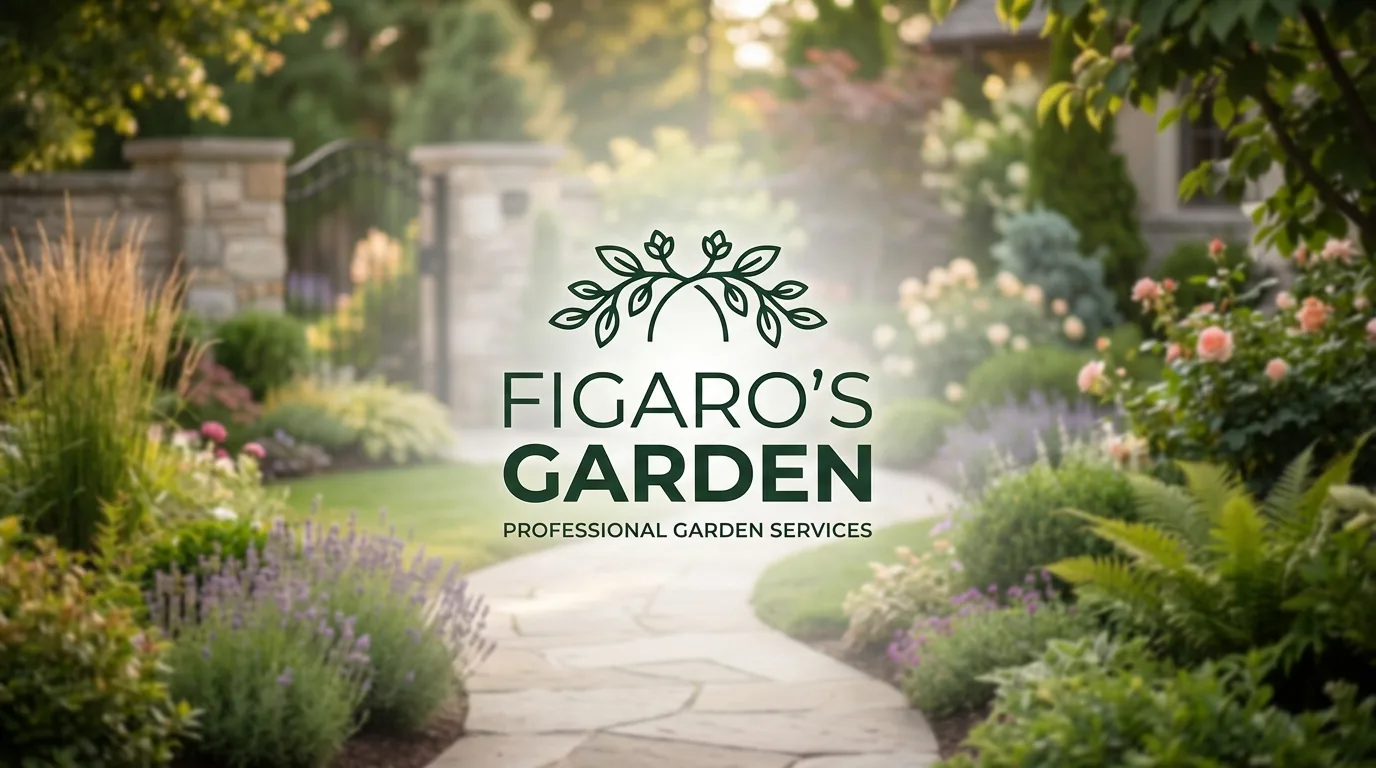 AI-generated directory artwork for Figaro's Garden; not an official logo or business project photo.
