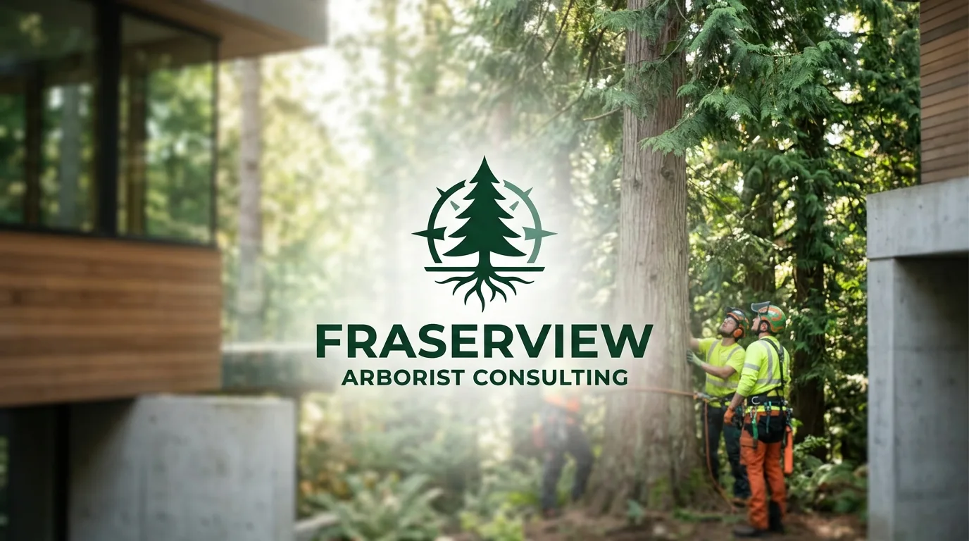 AI-generated directory artwork for FraserView Arborist Consulting; not an official logo or business project photo.