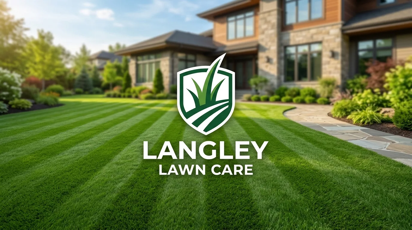 AI-generated directory artwork for Langley Lawn Care; not an official logo or business project photo.