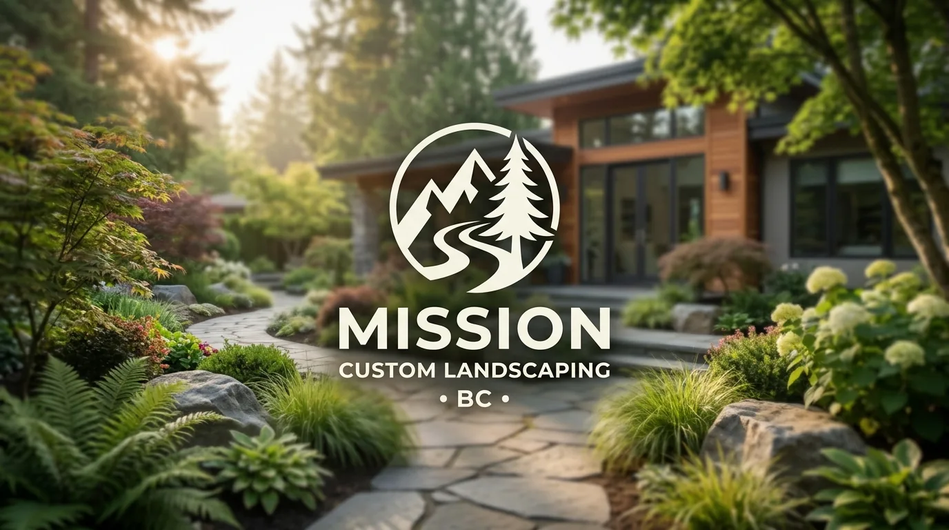 AI-generated directory artwork for Mission Custom Landscaping; not an official logo or business project photo.
