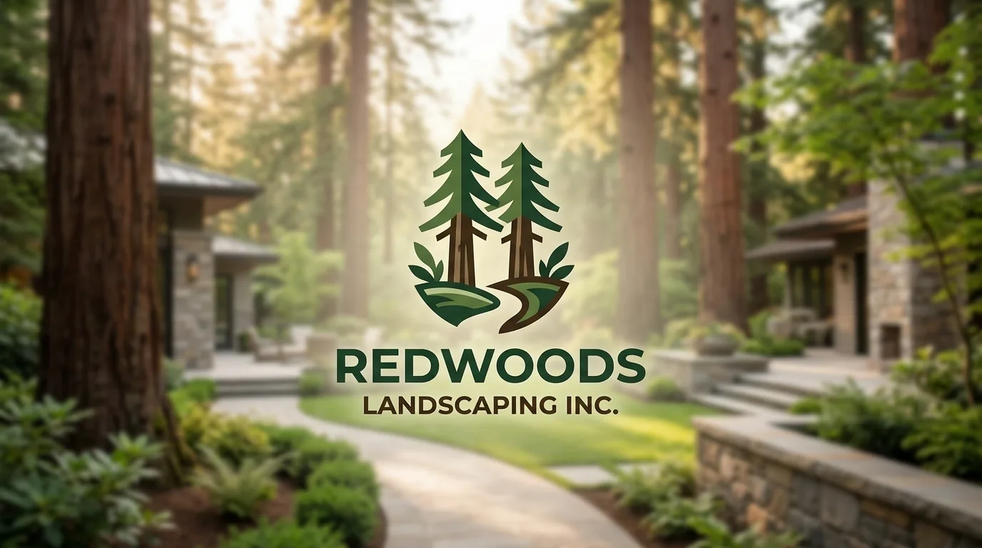 AI-generated directory artwork for Redwoods Landscaping Inc.; not an official logo or business project photo.