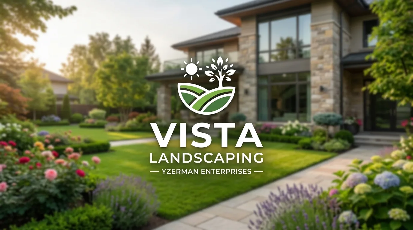 AI-generated directory artwork for Vista Landscaping — Yzerman Enterprises; not an official logo or business project photo.