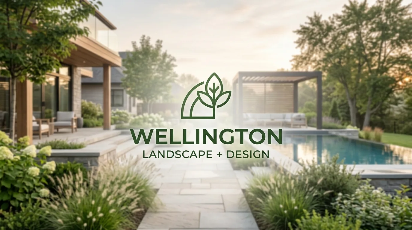 AI-generated directory artwork for Wellington Landscape + Design; not an official logo or business project photo.