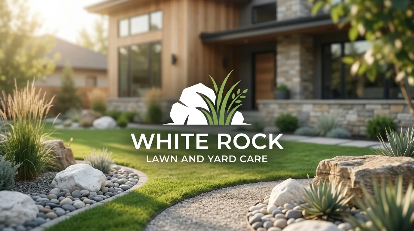 AI-generated directory artwork for White Rock Lawn and Yard Care; not an official logo or business project photo.