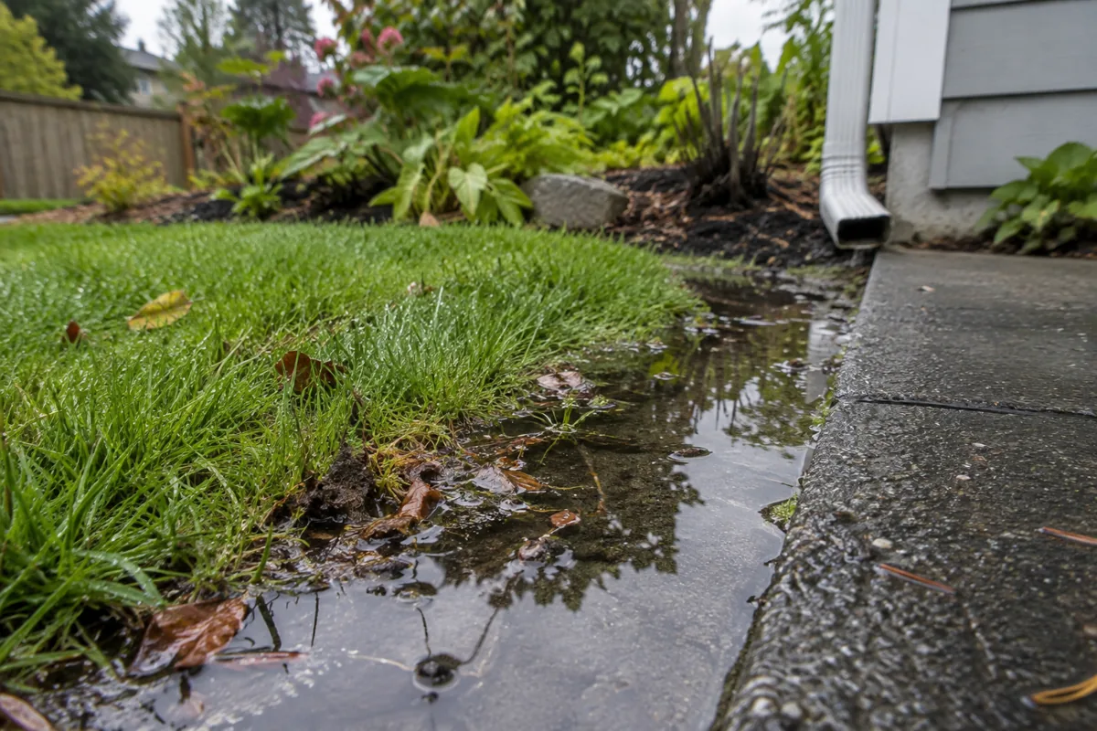 Editorial illustration for understanding a garden drainage project.