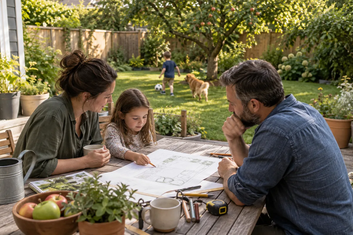 Editorial illustration for preparing a garden planting brief.