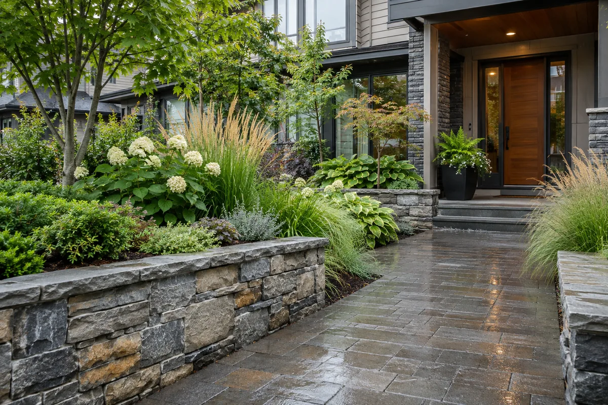 Garden planning illustration: Paths, planting and outdoor space working together.